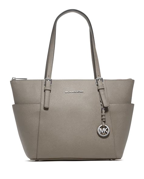 michael kors grey handbag|michael kors signature tote gray.